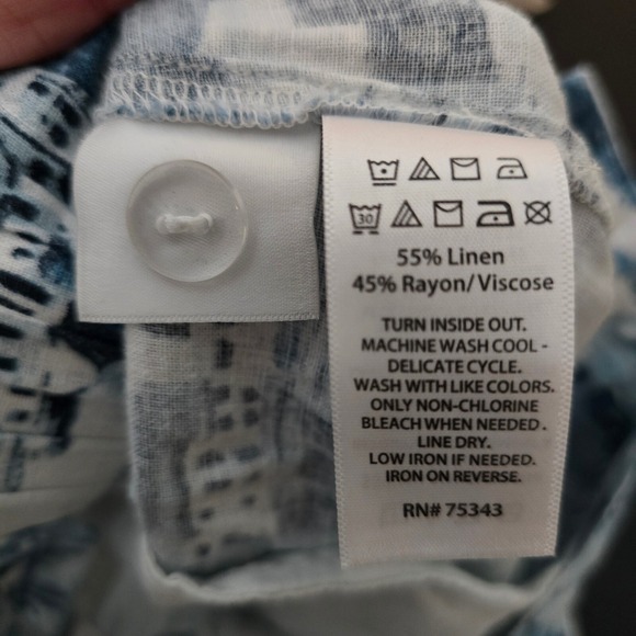 Cynthia Rowley‎ Amalfi Coast Print Linen Blend Shorts High Waist Casual Medium - Picture 7 of 10